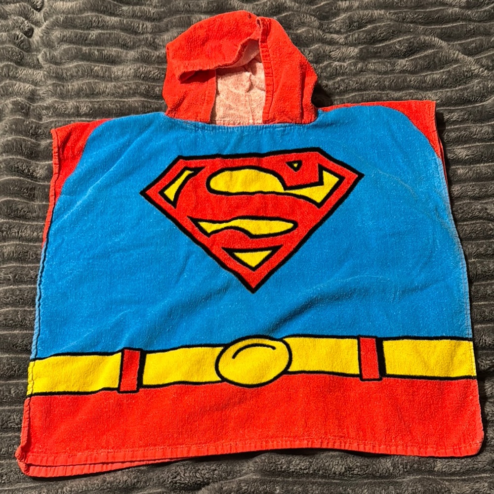 Superman Kids Hooded Hooded Towel- Red and Blue